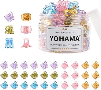 YOHAMA36 Pcs Hair Clips Glitter Mini Claw Clamp Colorful Great for Design Children Women Girls Hairstyles Decroation Buns Pining Bangs Strong Grip Multifunction Little Clips.