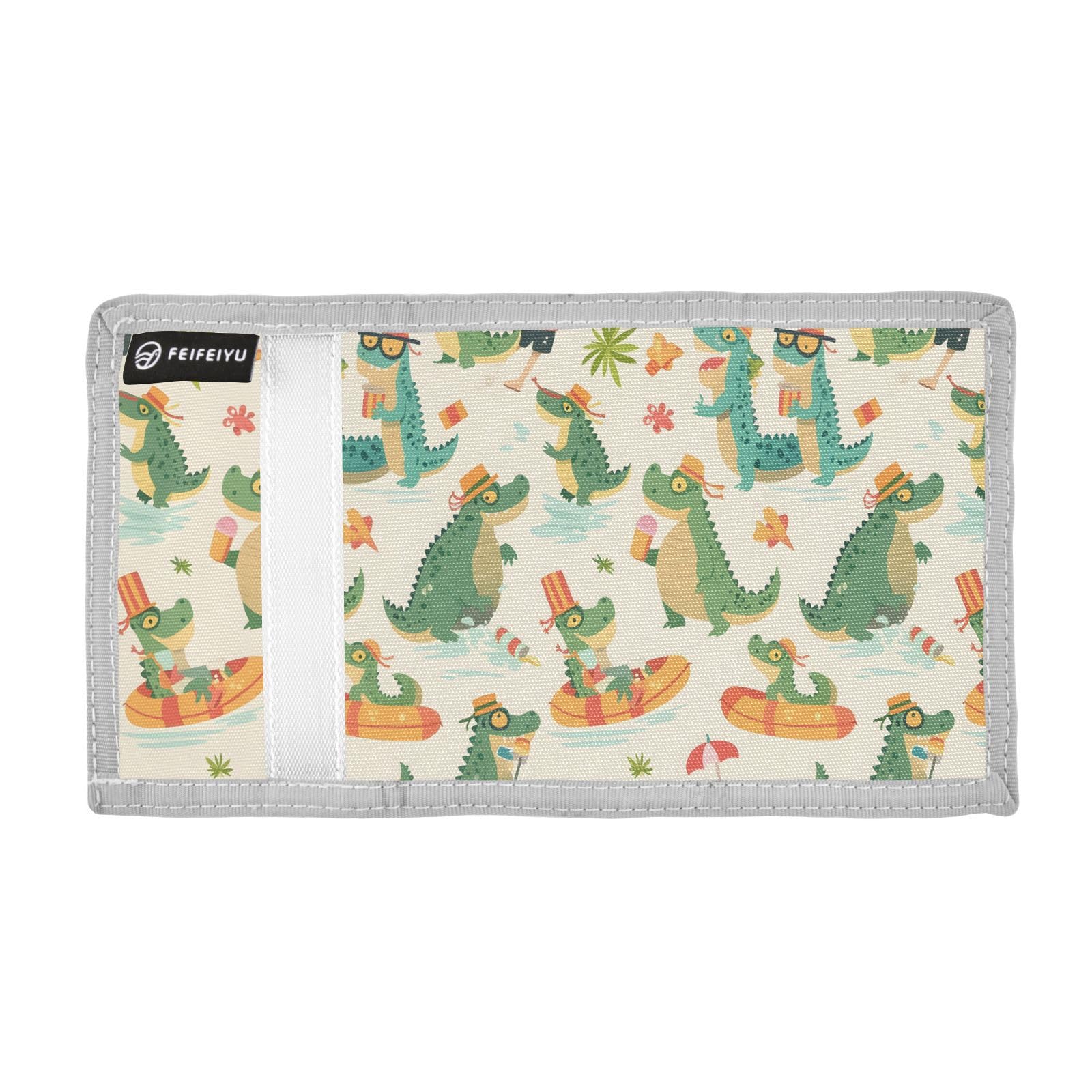 zyrtty Kids Wallets for Boys Girls Ages 4-18 Trifold, Crocodile Character Cartoon Wallet with Zippered Coin Pocket and Card Holders, Novelty Wallet for Childrens Birthday Gifts