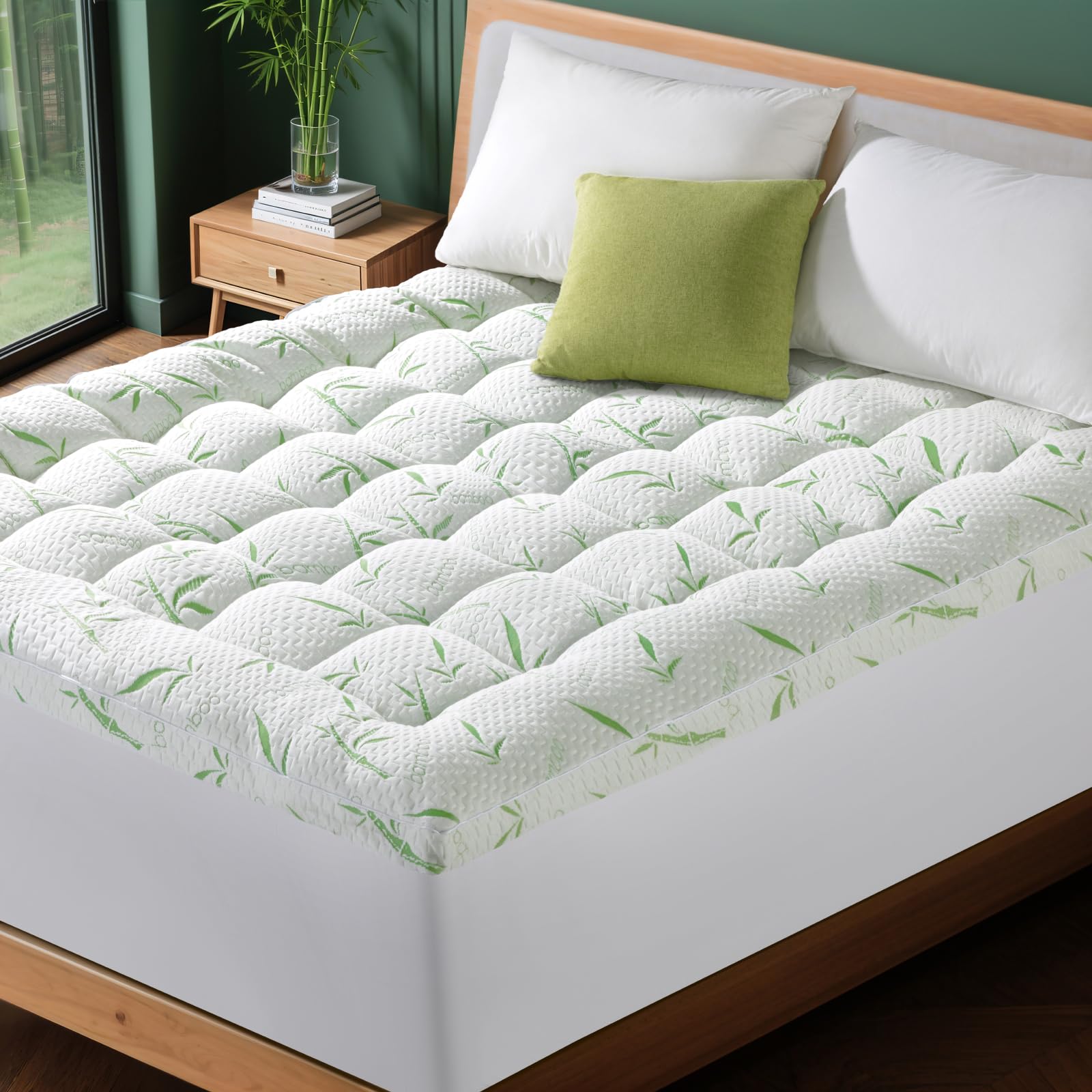 Photo 1 of Jov5tic 3 Inch Breathable Bamboo Mattress Topper (Queen,60"x80")