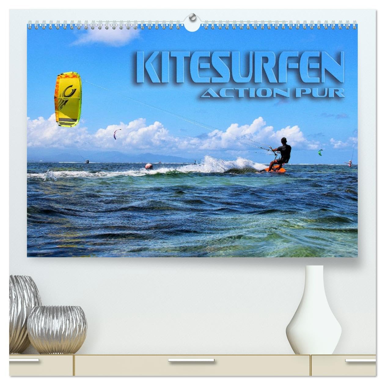 Kitesurfen - Action pur (hochwertiger Premium Wandkalender 2026 DIN A2 quer), Kunstdruck in Hochglanz: Spektakuläre Actionszenen, aufgenommen an traumhaften Surfspots (CALVENDO Sport)