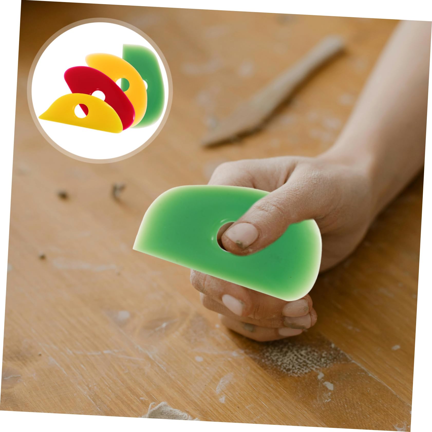 OSALADI 4 Set Raschietto per Argilla Utensili per Ceramica Finitura per Lavori in Argilla Strumenti per Scultura in Ceramica Modellatore Kit per Modellazione di Sculture in 4 Pezzi*4