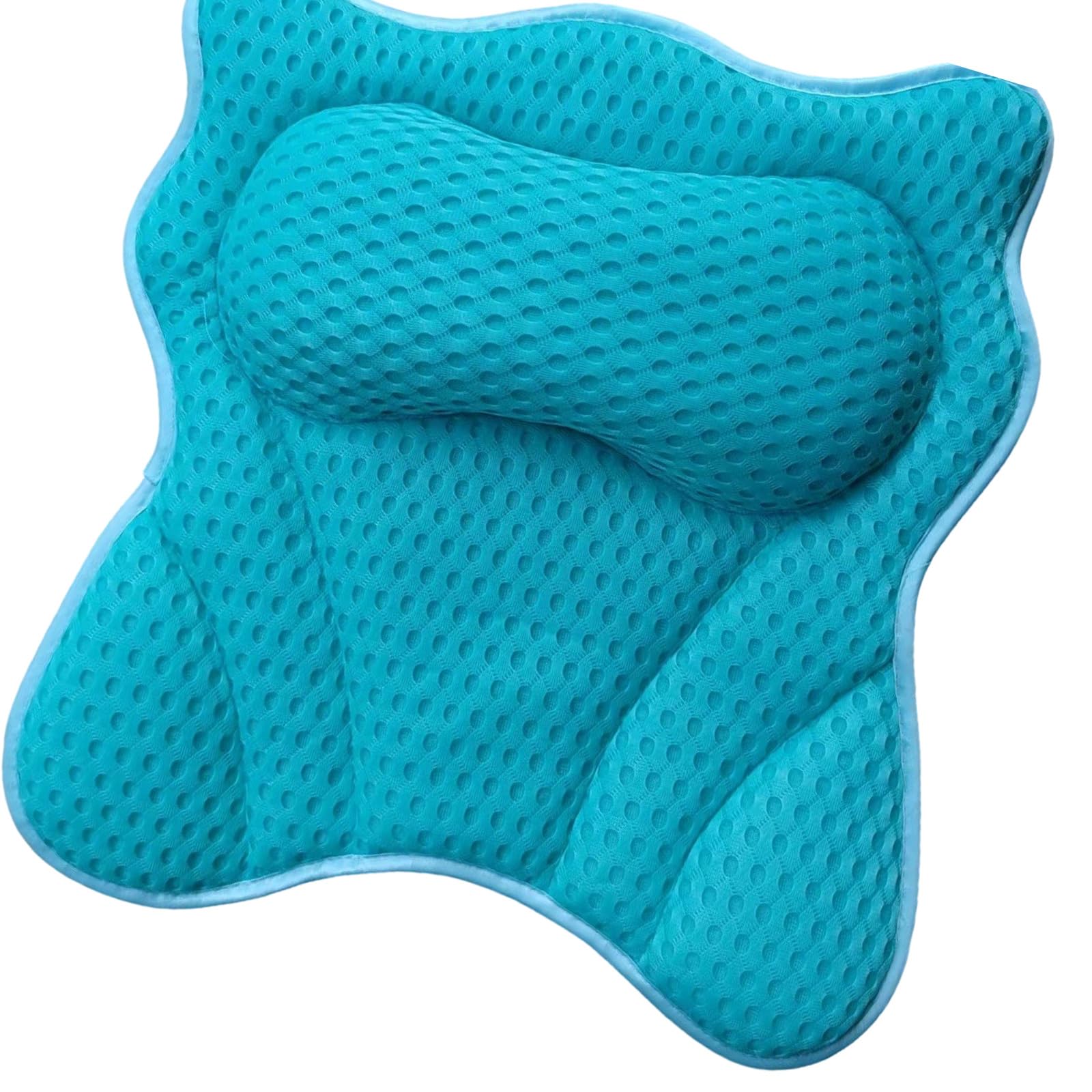 Relaxing Soaking Tub Neck Pillow Ergonomic Shape with Washable Polyester Fabric Suction Cup Bath Pillow