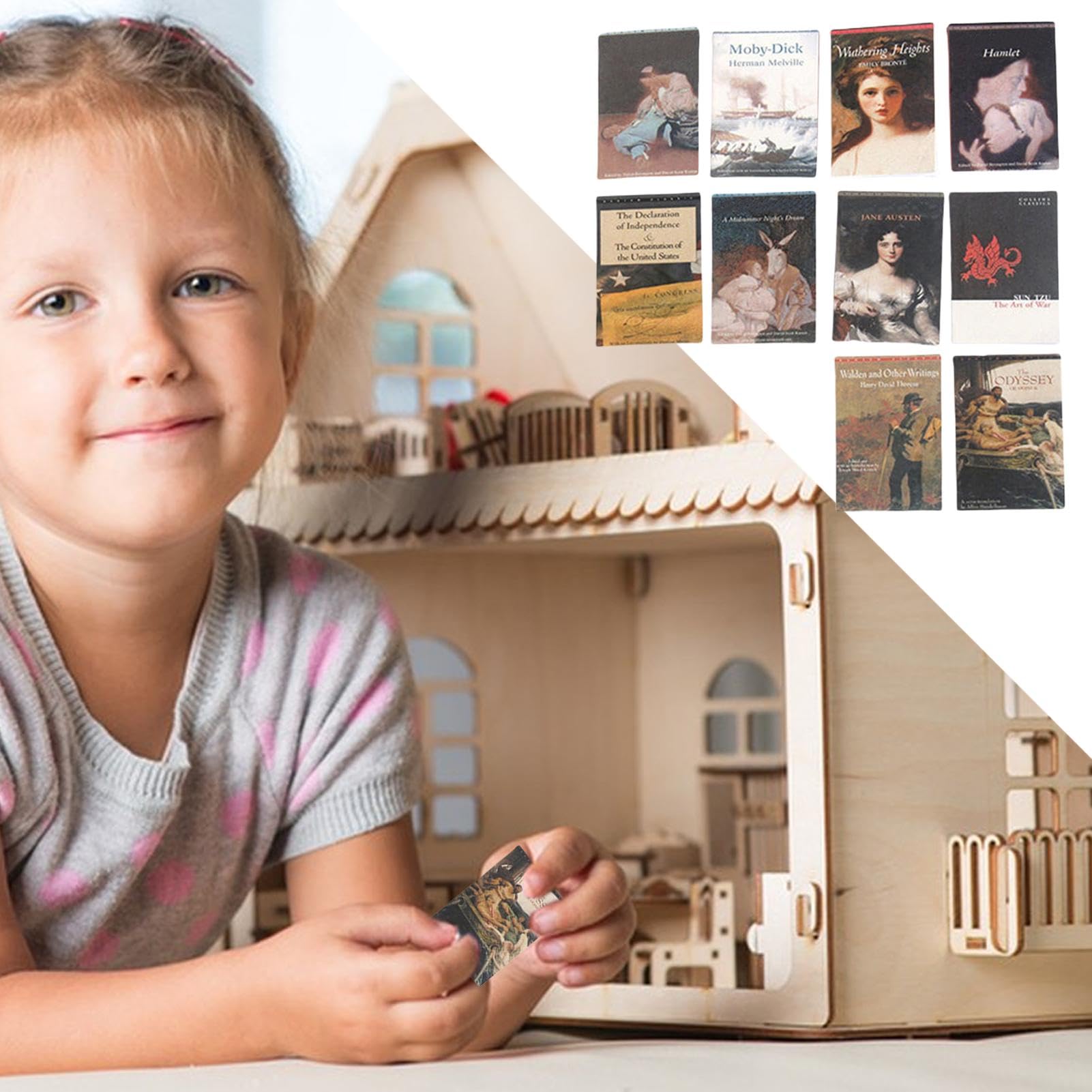 GNHG Miniatur Puppenhaus Bücher 120 Stück - 1:12 Maßstab Für Puppenstuben | 1,5x2cm Mini Bücher Set