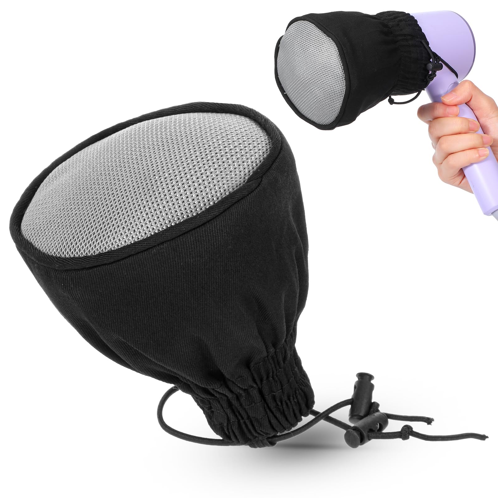 Foldable Travel Diffuser Hair Dryer - Universal Attachment Travel Diffuser for Curly Wavy Hair - Black hot Sock diffusers Heat Resistant Nylon Mesh Cotton Canvas