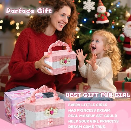 Miniatura 7 de Kit de maquillaje lavable para niños y niñas, colorido no tóxico, juego de maquillaje cosmético real para niñas, princesa, cumpleaños perfecto para