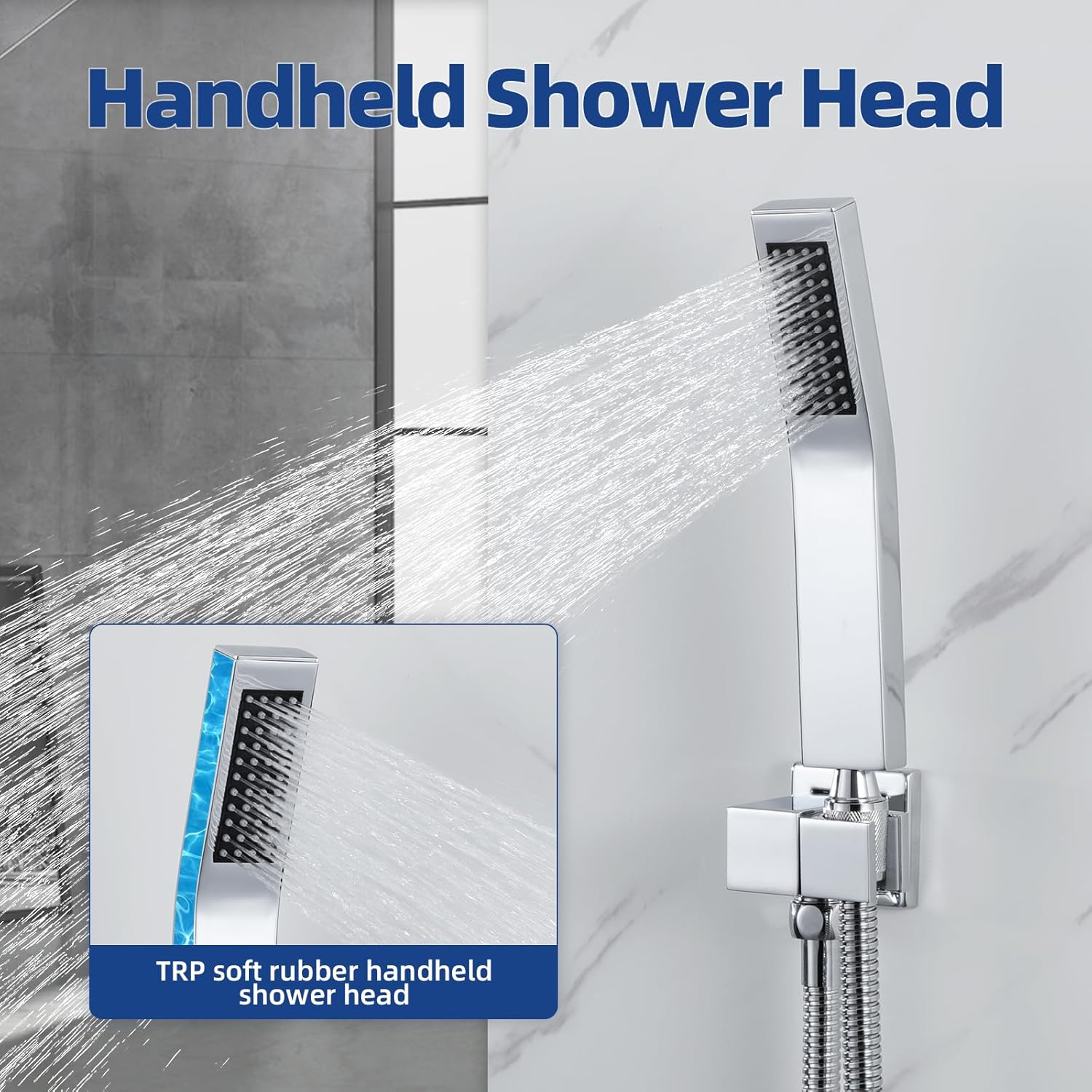Gappo Shower System 12 Inch Polished Chrome, Wall Mounted Shower Faucet Set with High Pressure Rain Shower Head and Handheld Shower Head, Rain Mixer Shower Combo Set with Rough-in Valve Included