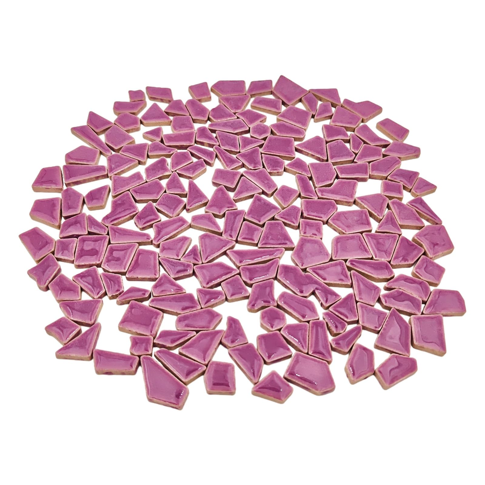 200g Irregular Ceramic Mosaic Tiles for Crafts, 0.5X 2 cm Small Mosaic Pieces Stones for DIY Mosaic Making & Wall Decor (Purple)
