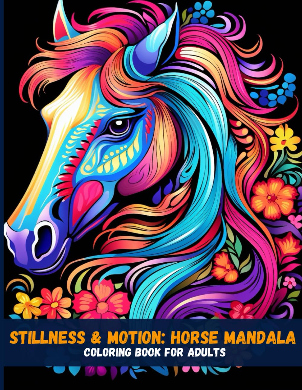 Stillness & Motion: Horse Mandala Coloring Book for Adults
