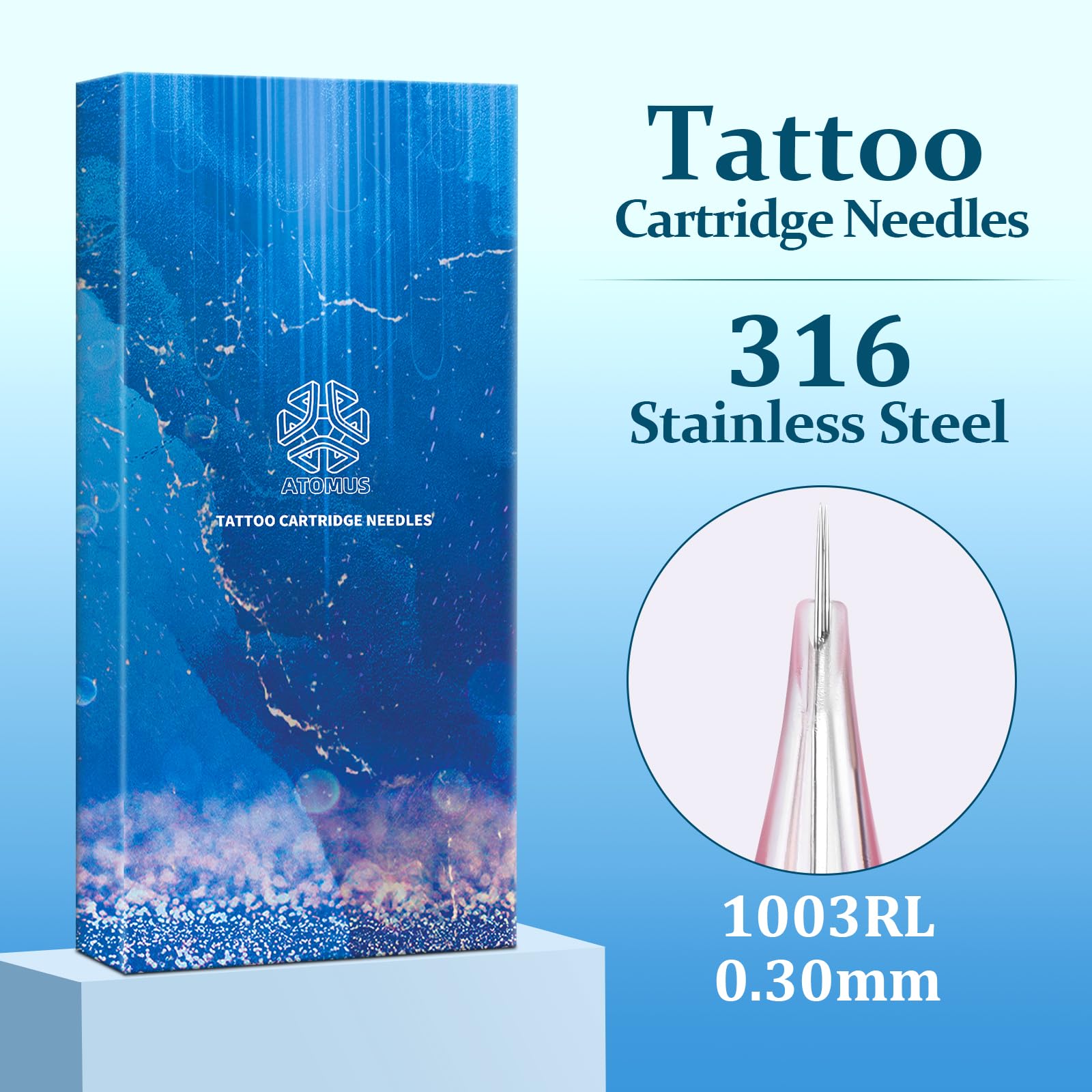 ATOMUS 20pcs Silicone Cover Tattoo Cartridge Needles 1003RL for Tattoo Gun Pen Liner Pattern Permanent Eyebrow with 20pcs Silicone Ink Cups for Rotary Machine - Image 4
