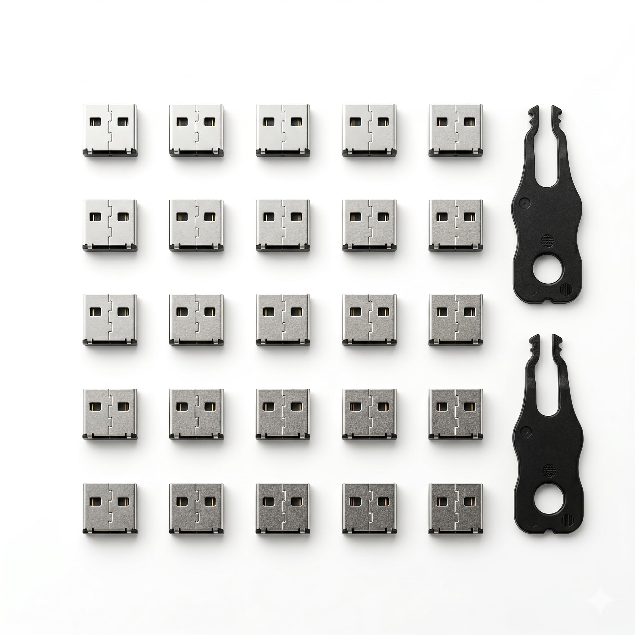 Bloqueurs de ports USB-A en alliage de zinc avec verrous à clé