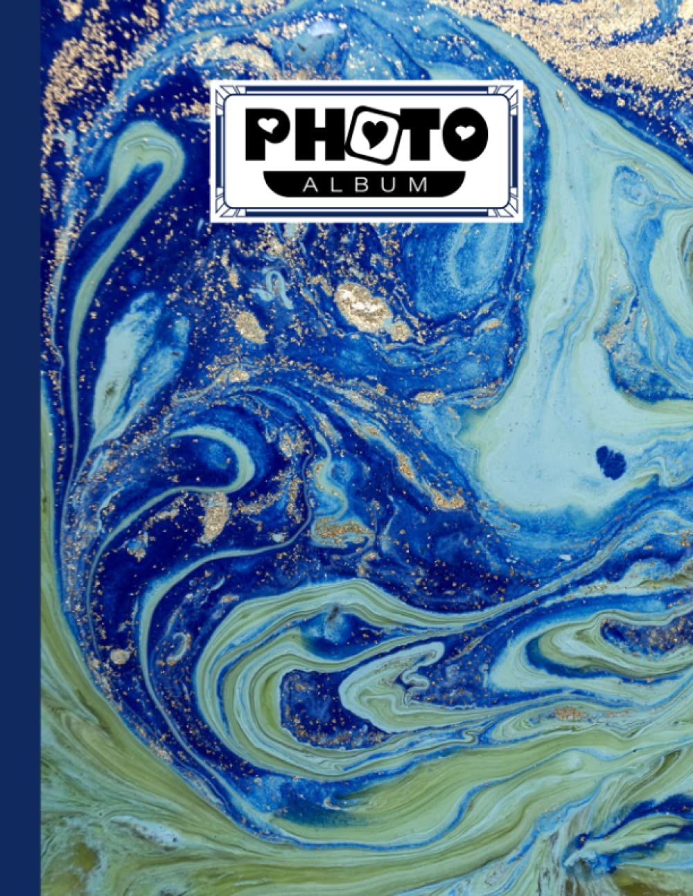 Photo Album: Marble Blue Album, Large Photo Albums with Writing Space Memo, Extra Large Capacity Picture Album, Family, Baby, Wedding, Travel Photo Book, 120 Pages, Size 8.5" x 11" by Natalia Horn
