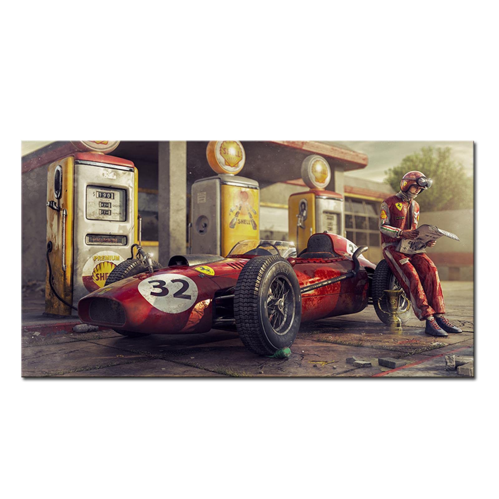 Poster Vintage F1 / Sport Automobile - Impression Sur Toile 30x45 Cm, Décoration Murale Sans Cadre