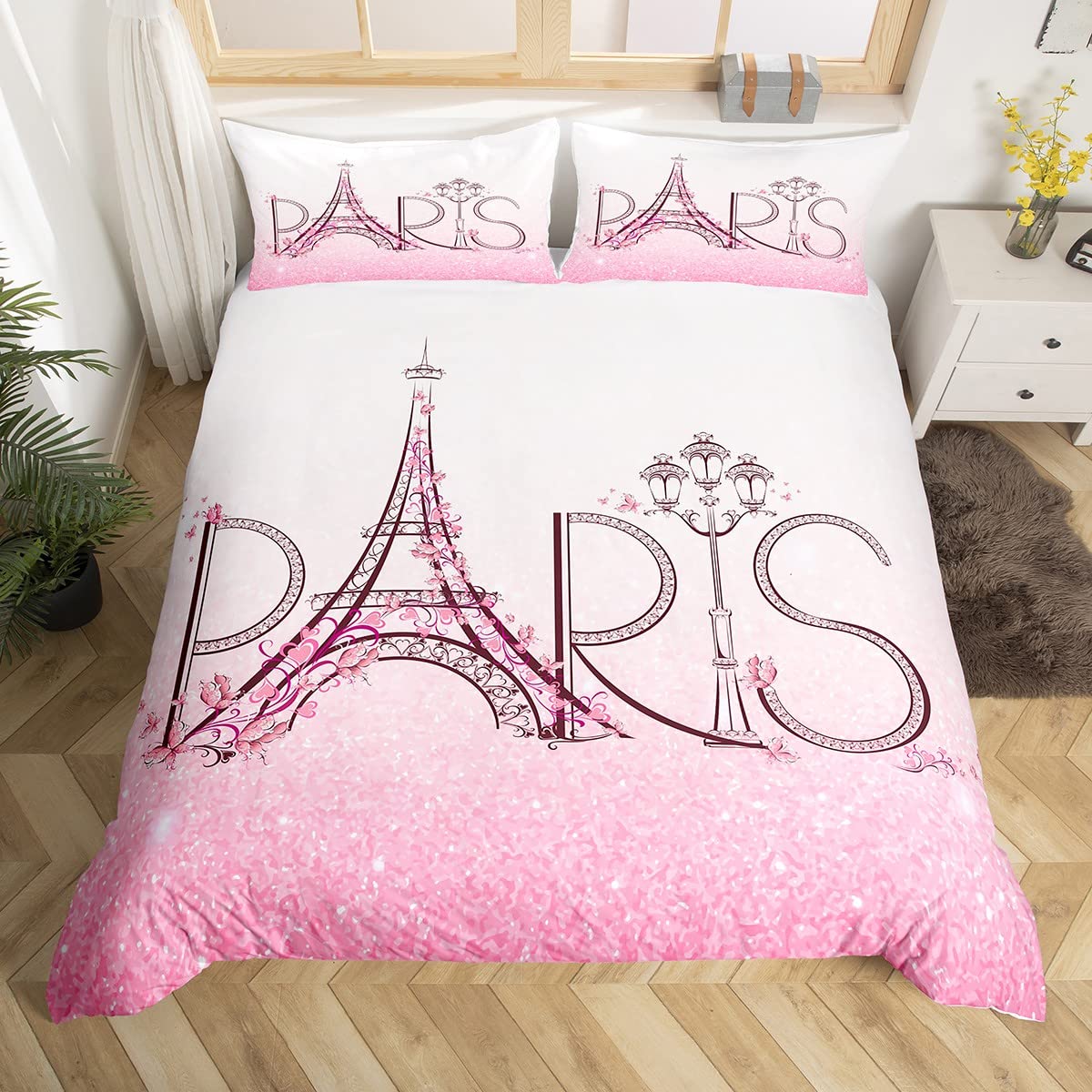 Parure de lit Paris anti-plis housse couette microfibre pour garçons