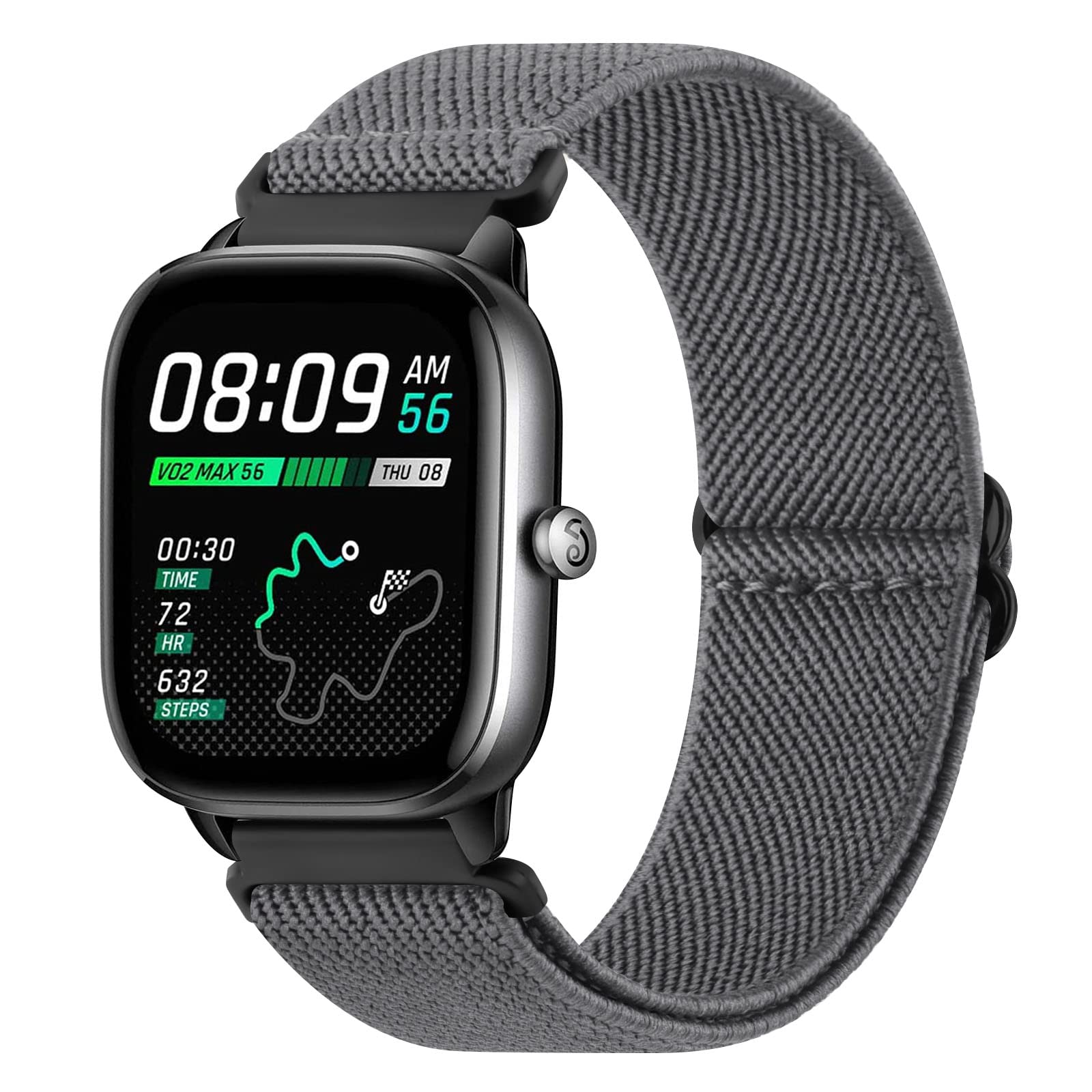 Strap compatible for Amazfit GTS 2 mini Strap/GTS 4 / GTS 4 Mini/GTS 3 / GTS 2 / GTS 2e, 20mm Elastic Nylon Loop Stretchable Replacement for Bip/Bip U/Bip U Pro/Bip 3/ Bip 3 Pro