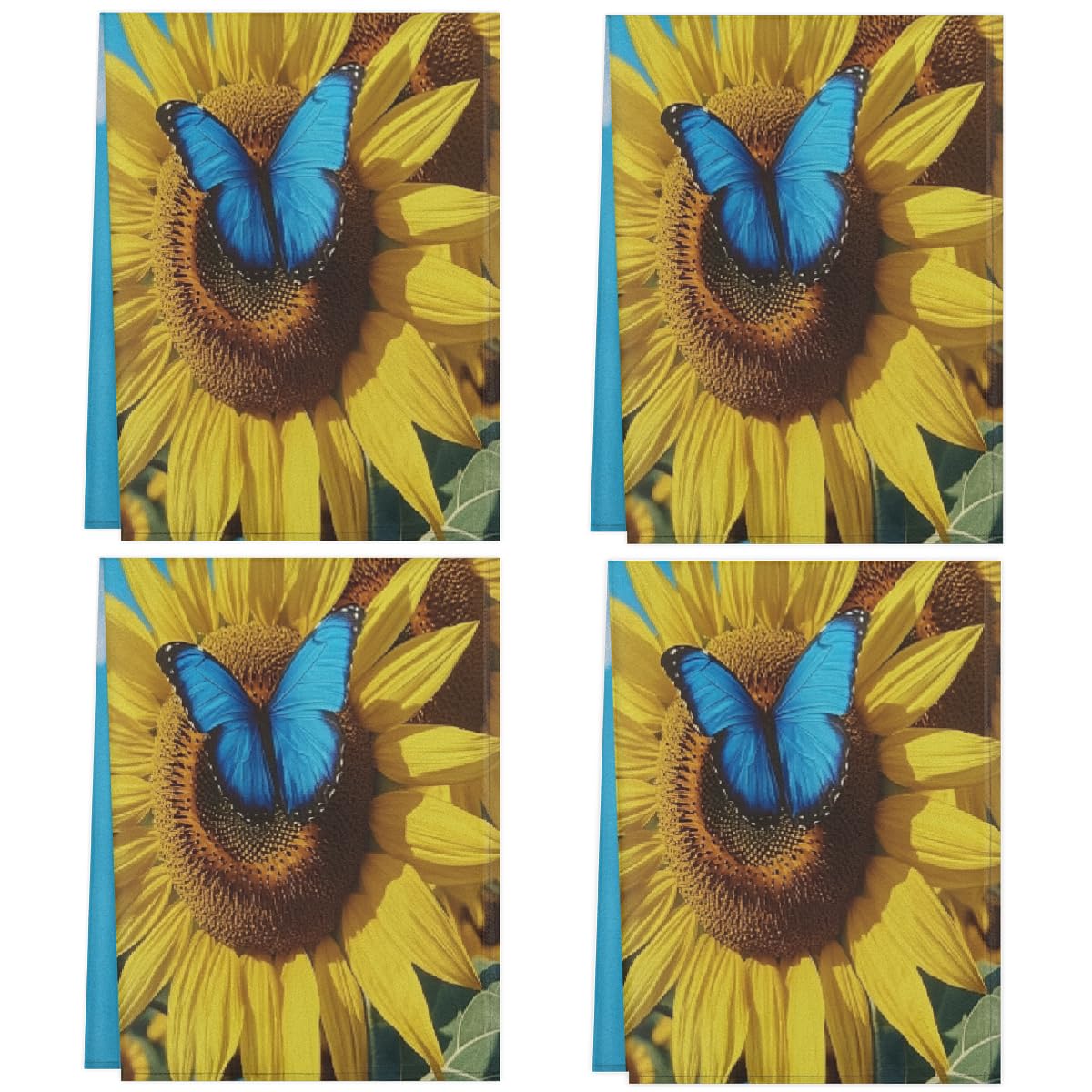 Torchons de cuisine ultra absorbants séchage rapide microfbre tournesol x4