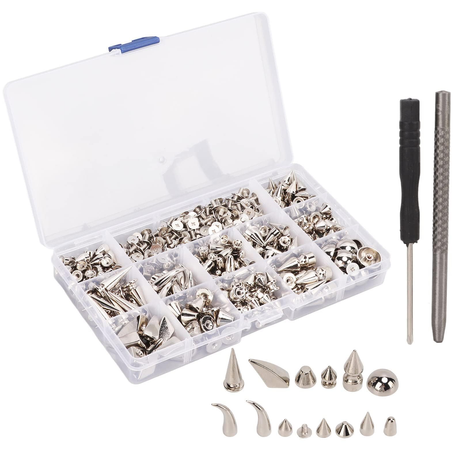 270 stuks studs voor kleding punk patches studs en spikes kit, punk studs jas studs stof klinknagels voor leer ambachtelijke kleding schoenen riemen tassen hondenhalsbanden 270 stuks studs voor kleding punk patches studs en spikes kit, punk studs jas studs stof klinknagels voor leer ambachtelijke kleding schoenen riemen tassen hondenhalsbanden