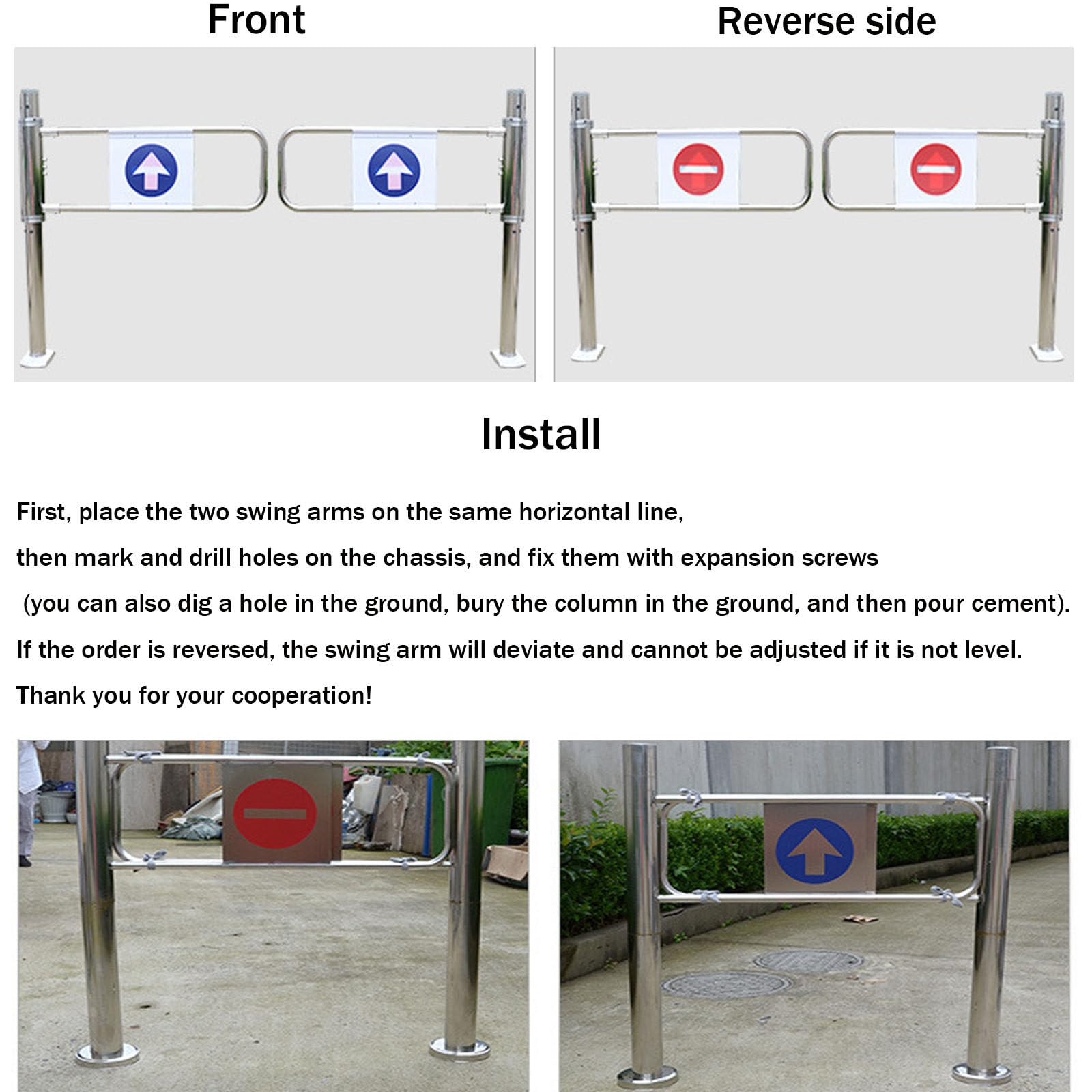 Barrera de seguridad industrial metálica con cierre automático, puerta de entrada universal para bibliotecas y centros comerciales, 80 x 102 cm, control de acceso seguro