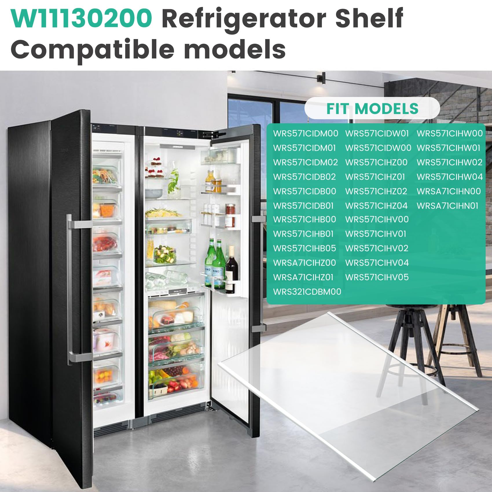 Amazon.com: Puzau| W11130200 WRS571CIHZ04 Refrigerator Shelf