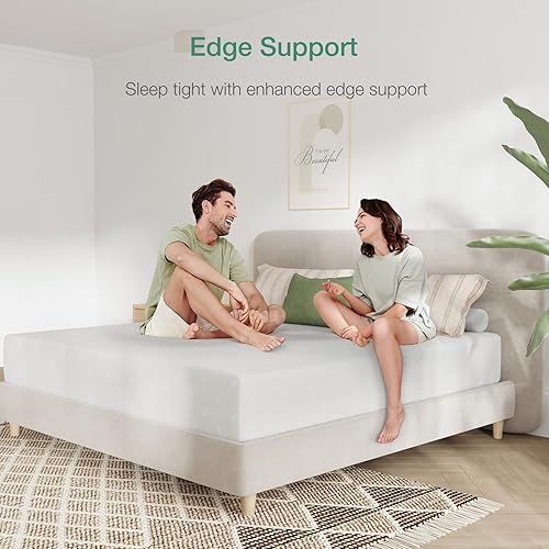 Vista 6 de Novilla Colchón de tamaño matrimonial, colchón de espuma viscoelástica de 10 pulgadas tamaño matrimonial para apoyo y alivio de presión, funda