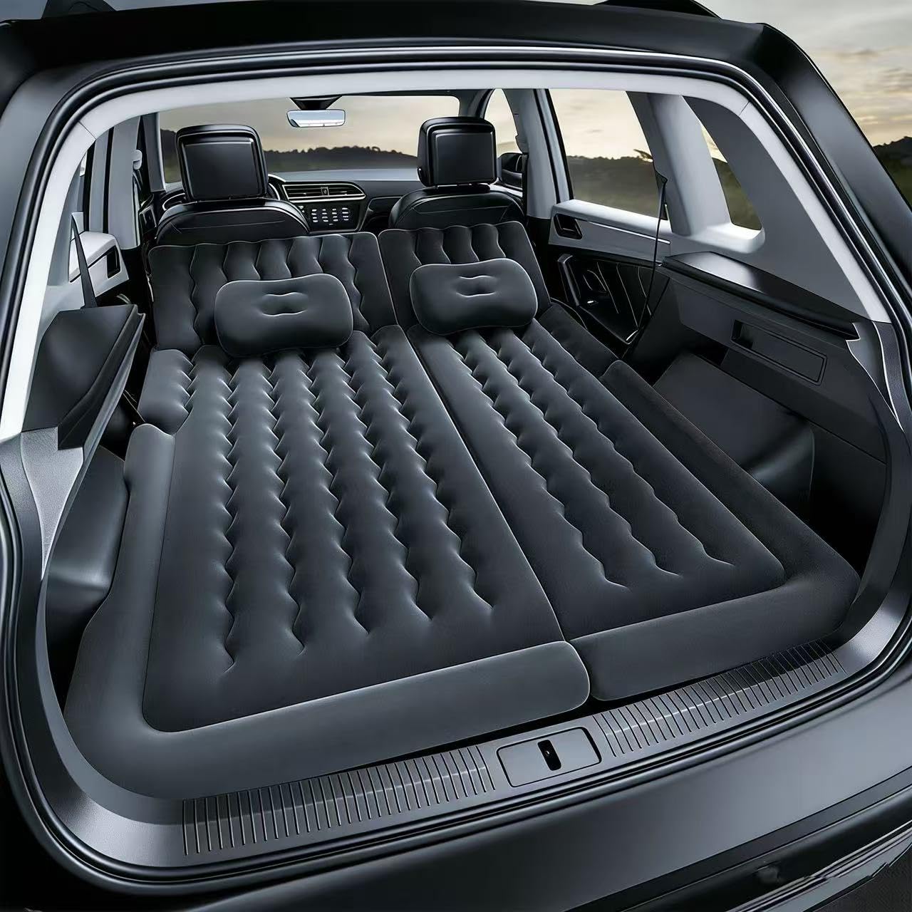 Car Air Mattress Bed for VW Bora Kombi 1998-2005, Car Camping Mattress for Trunk and Back Seat Portable Sleeping Pad Mattress for Car Travel,Black