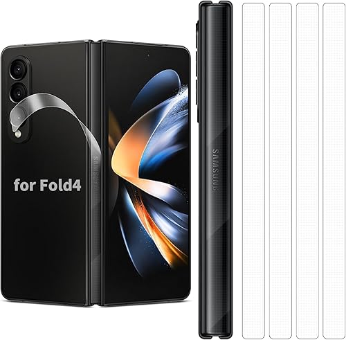 Paquete de 4 protectores de bisagra para Samsung Galaxy Z Fold 4, película protectora de fibra de carbono 3M, vinilo de PVC flexible para borde