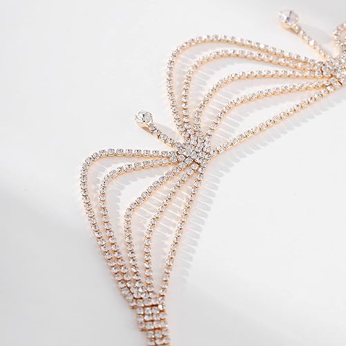 Miniatura 7 de Cadena de cabeza de diamantes de imitación de novia para mujer, accesorio de boda bohemio, joyería de moda