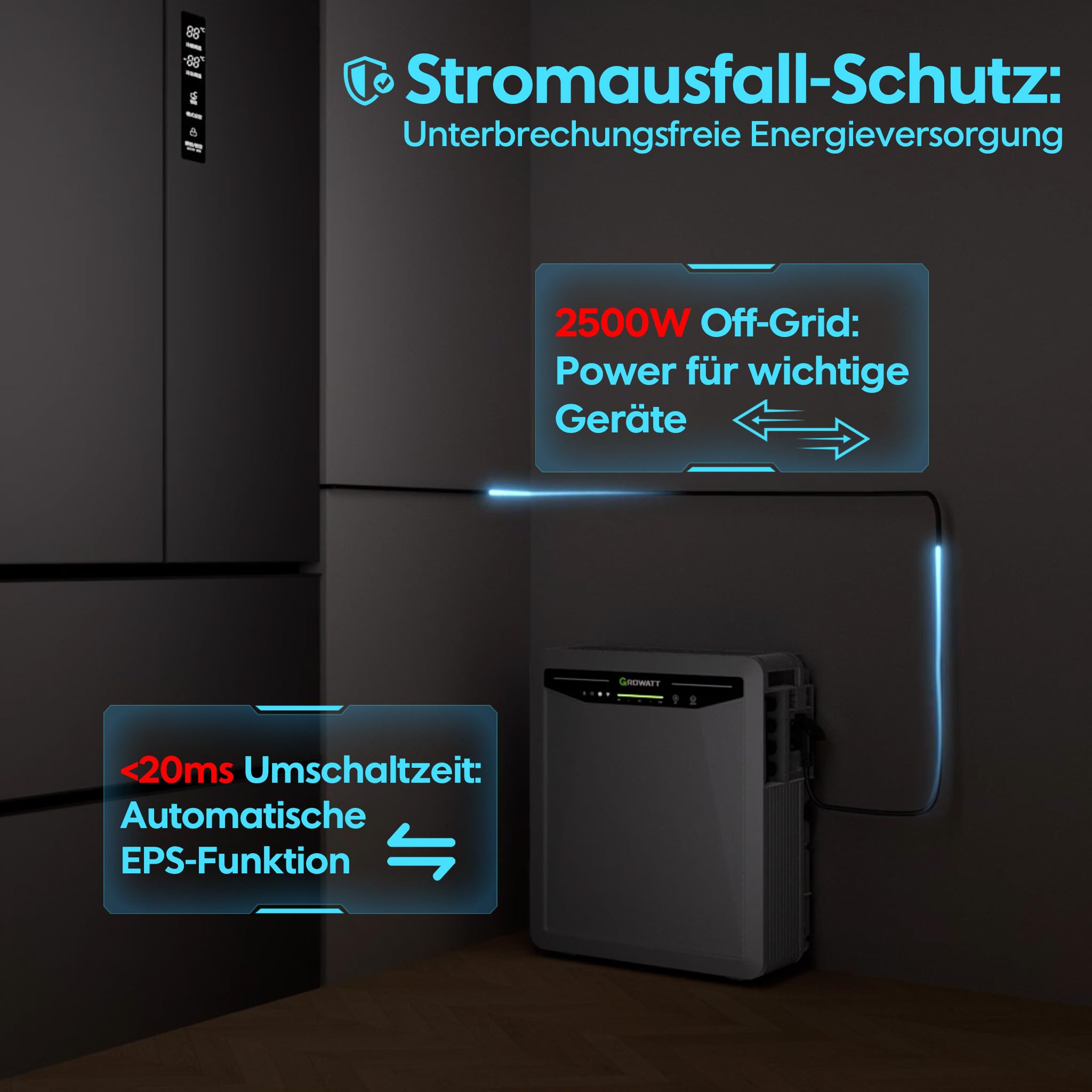 Marstek Venus-E - Memoria centrale elettrica da balcone, 5,12 kWh per centrali elettriche da balcone AC accoppiata con memoria solare all-in-one (Venus-E)
