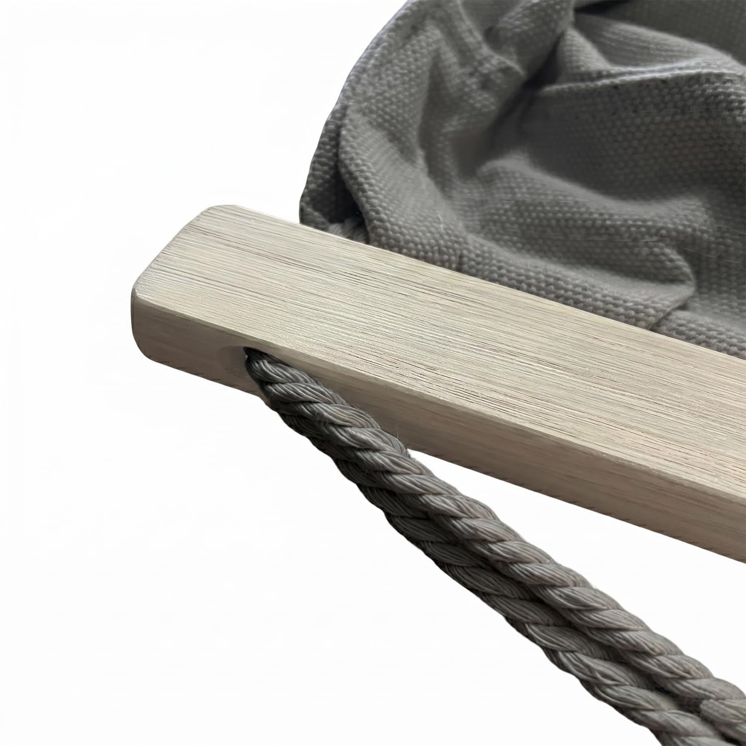 Marvin Amaca da Giardino Indonesia, Letto Dondolo da Esterno Campeggio, Barre di Legno, in Cotone Tessuto Resistente (GRIGIO 200x150)