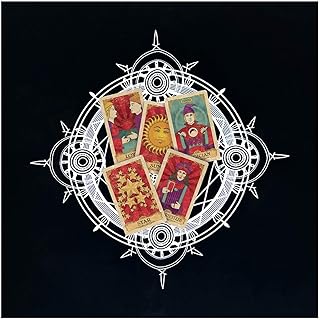 タロットマット,約49センチ×約49センチ 正方形占いマット | タロット カード スペッド クロス - パーティー オラクル カード リーディング スピリチュアル プラクティス 瞑想 ホーム リビング ルーム 家族 集会 用