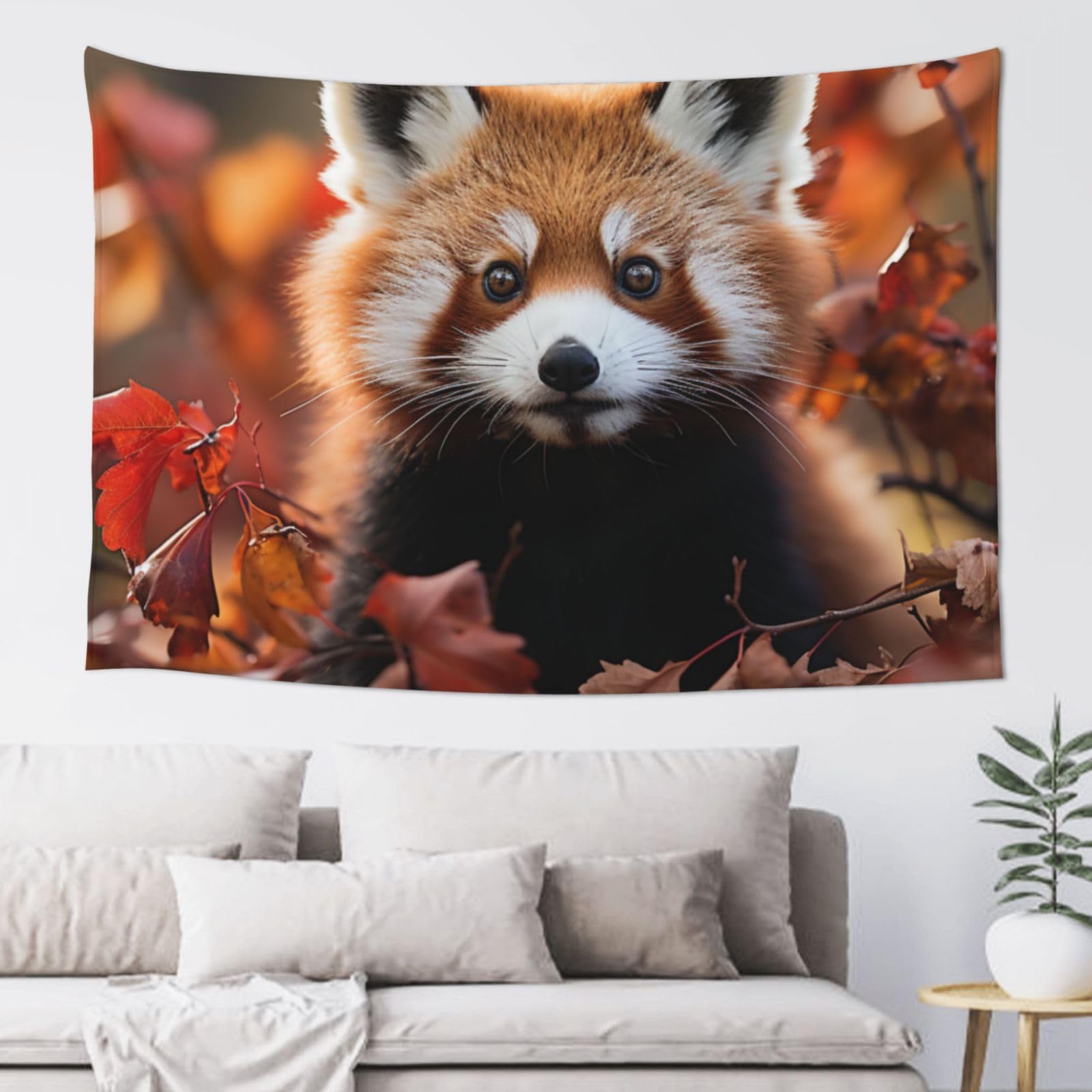 QLDETUPWLX Tapestry 152x102 cm Wall Hanging for Living Room Red Panda Tapestries Home Decor Soft Aesthetic Tapestries Hanging Decor Blanket Wall Tapestry for Bedroom Dorm Indoor Outdoor