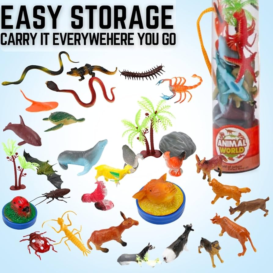Amazon.co.jp: 小動物フィギュアおもちゃ6個パック、78個 リアルなミニ