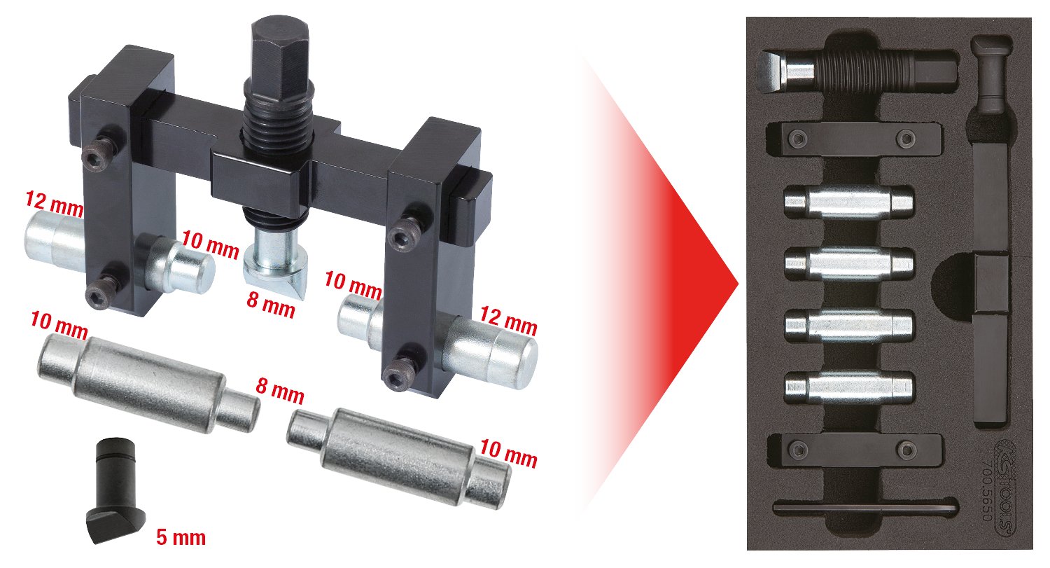 KS Tools 700.5650 Uniwersalne Urządzenie Do Naprawy Układu Kierowniczego, 11-szt