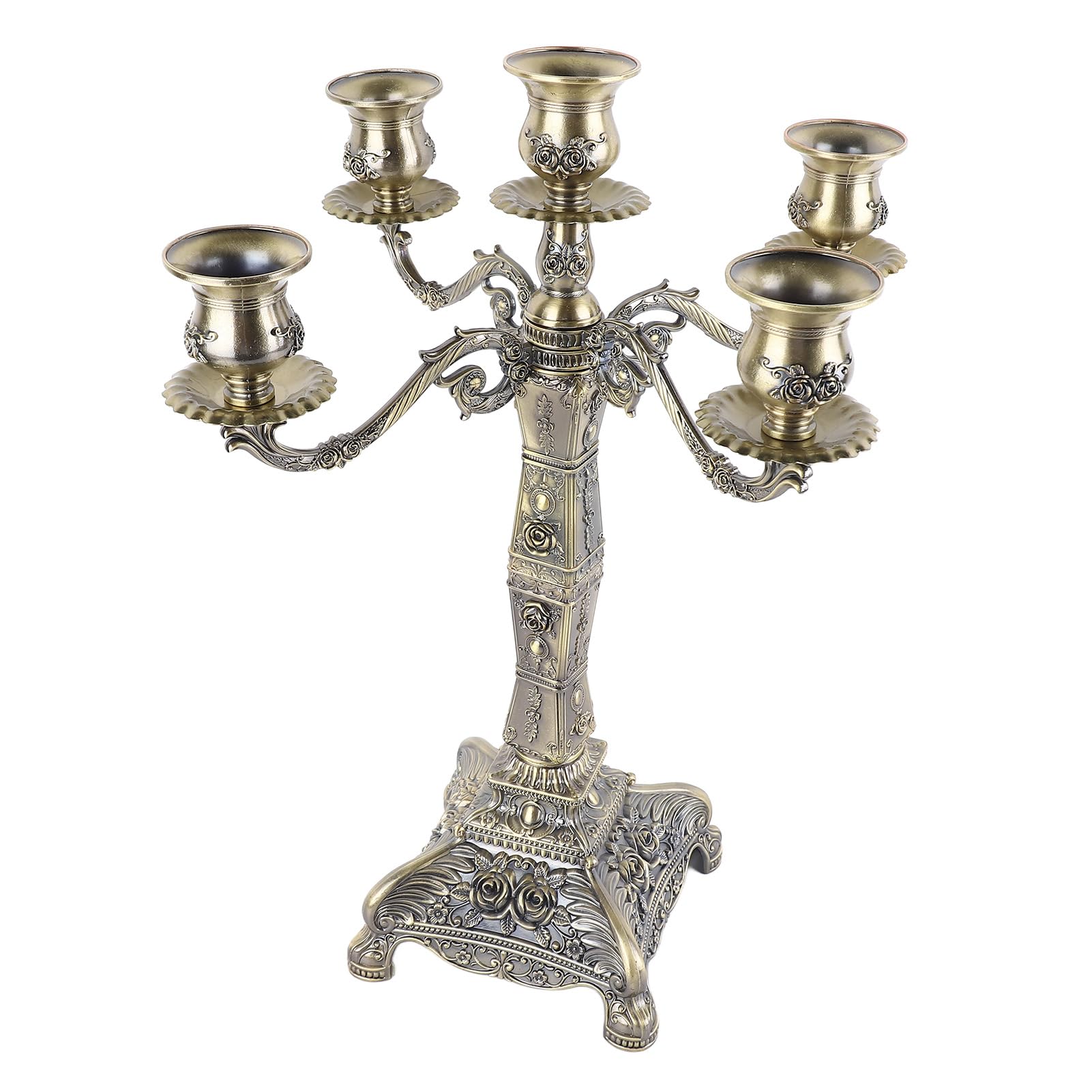 Portacandele Vintage Elegante Candelabro a Colonna in Stile Gotico per Cene Romantiche a Lume di Candela in Lega di Zinco (#3)