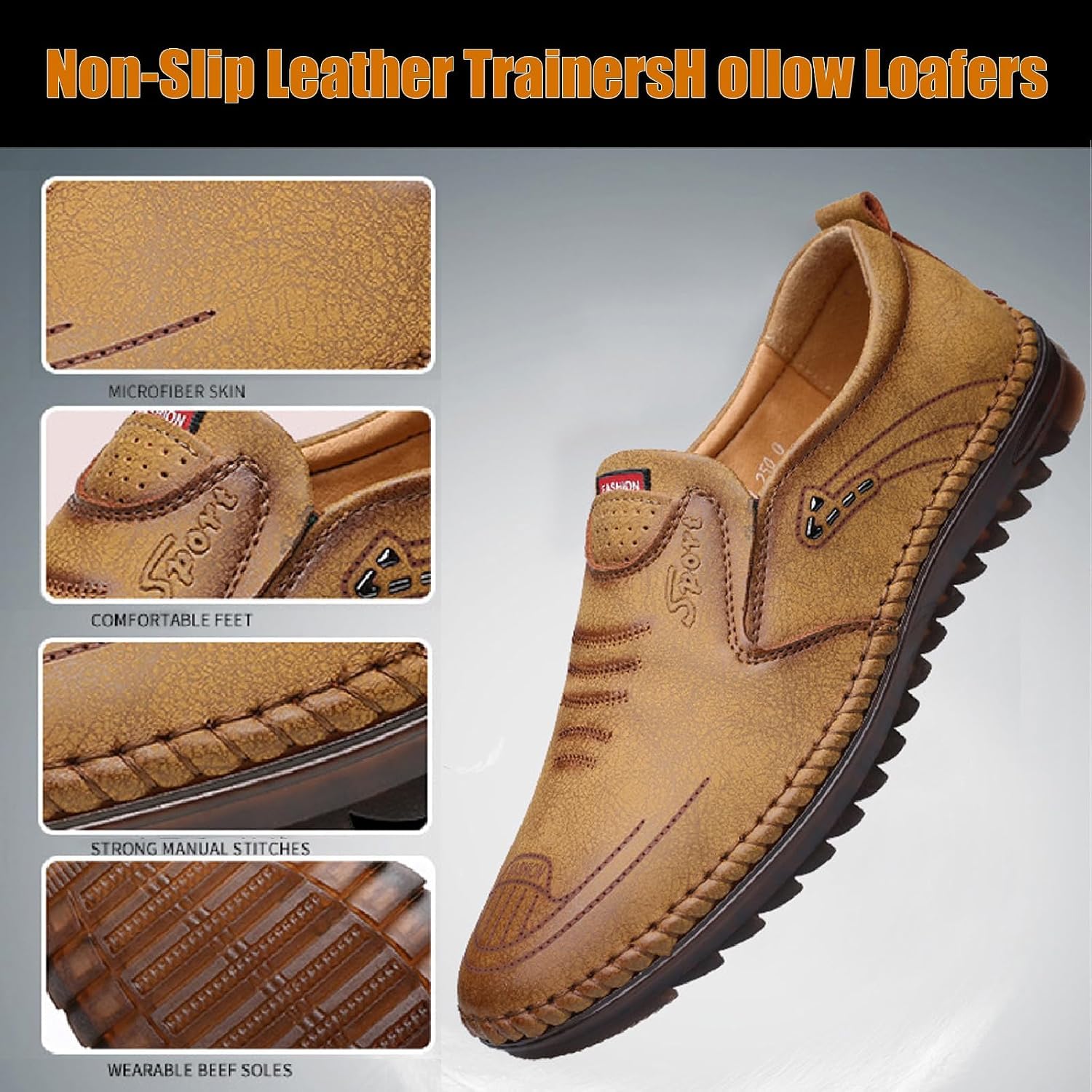 Mocasines informales de piel para hombre