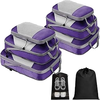 8pcs Packing Cubes for Travel, Compression Packing Cubes for Travel Accessories Essential Compressible Expandable Packing ...