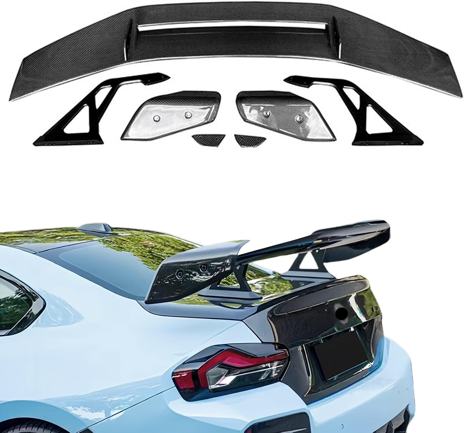 Carbon Fiber Rear Wing Spoiler Compatible with BMW 4 Series F32 F36 G22 G26 M4 F82 G82 2014-2024 Rear Trunk Lip Spoiler Wing Vehicle Body Styling Kit