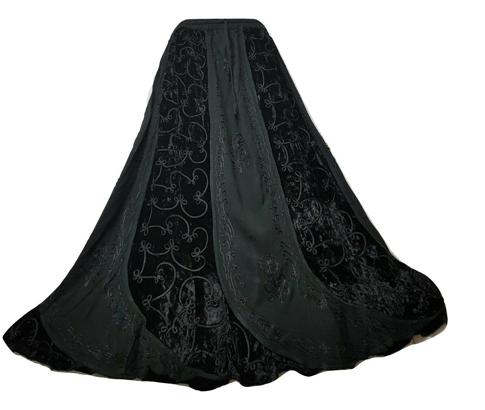 Doorwaytofashionladies Winter Maxi Skirt Velvet Rayon Embroidered