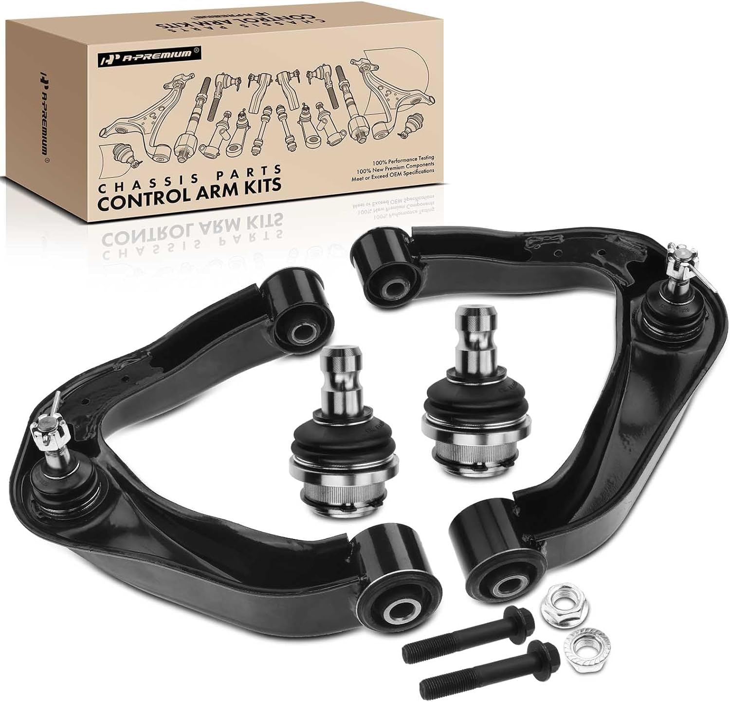 A-Premium Set of 4, Front Upper Control Arm, Lower Ball Joint, Compatible with Nissan Frontier 2005-2019, Pathfinder 2005-2012, Xterra 2005-2015