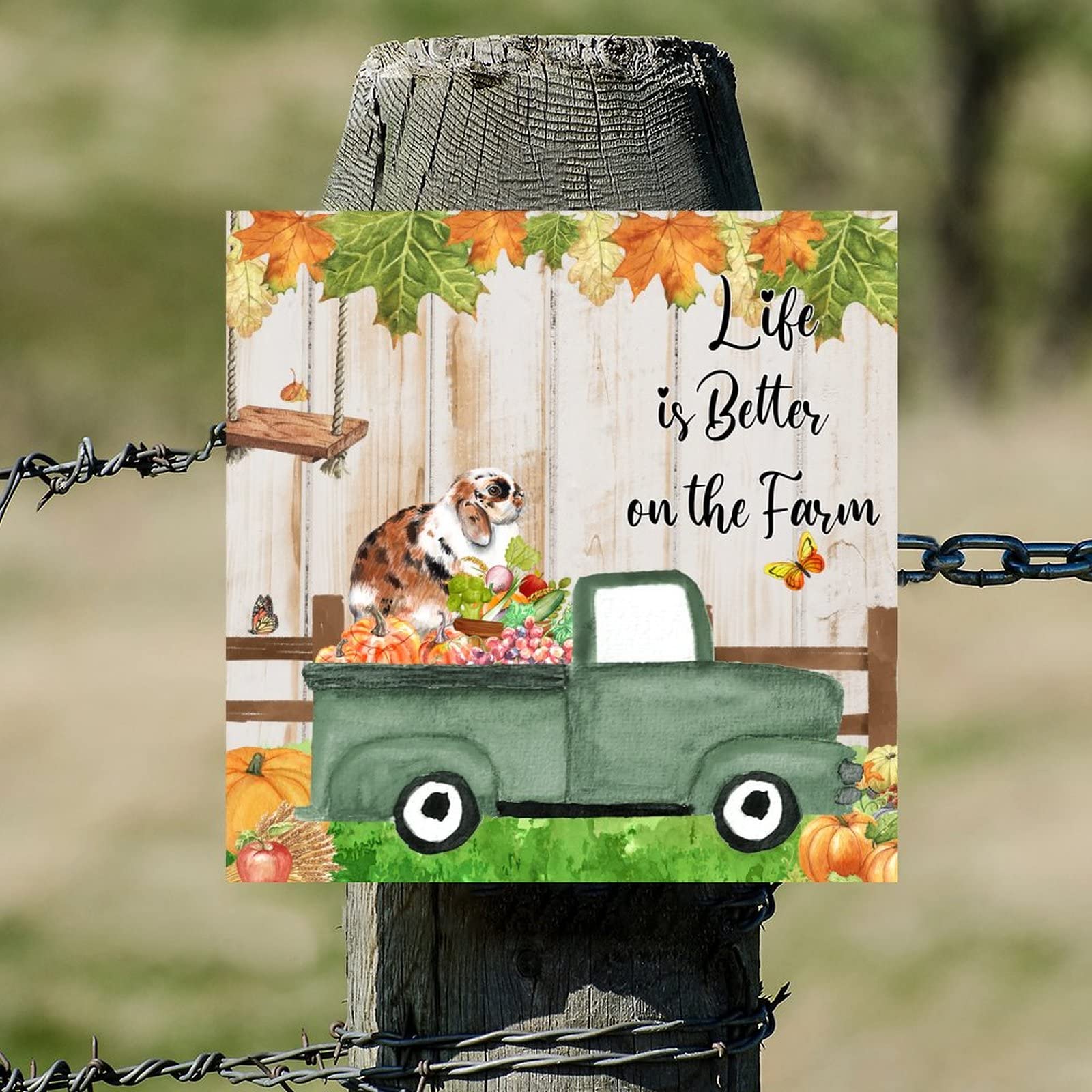 Plaque de ferme lapin en bois pour habiller un mur vide avec charme