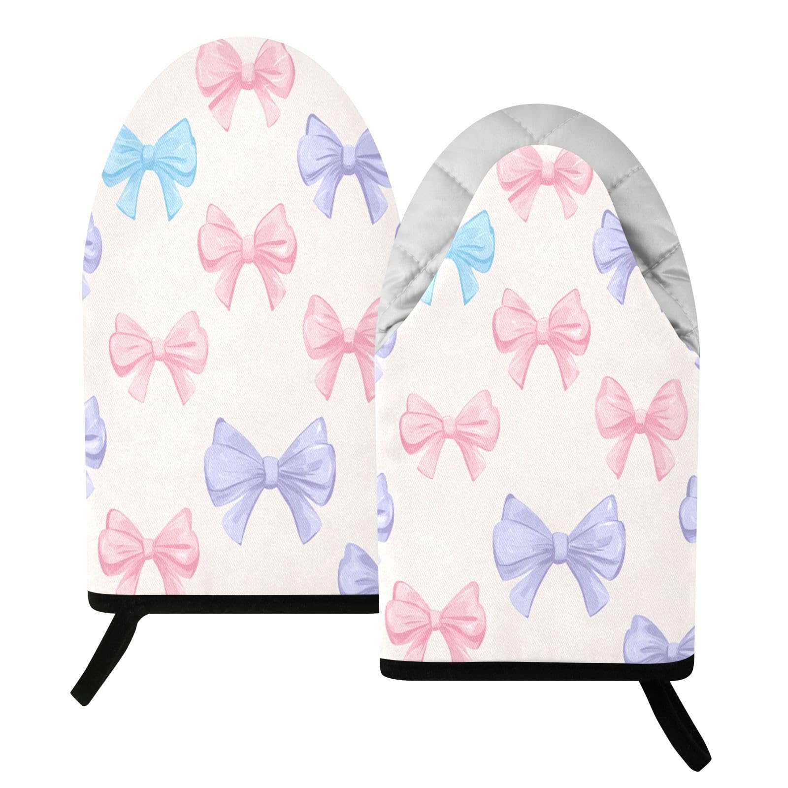 BURSTDDY Bow Oven Mitt,Heat Resistant Kitchen Mitts for Cooking