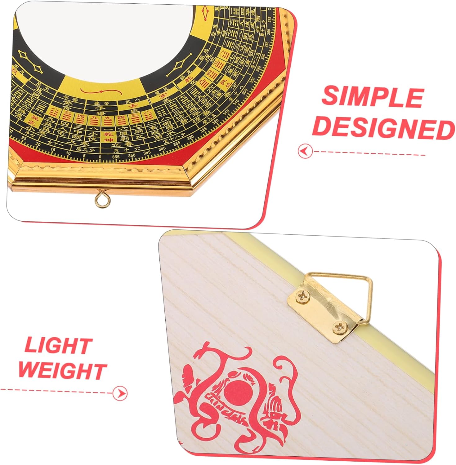 SOLUSTRE Traditional Bagua Convex Mirror for Home Decor Feng Shui Against Evil Spirits Wall Hanging Pendant for Luck and Prosperity Chinese Style Design