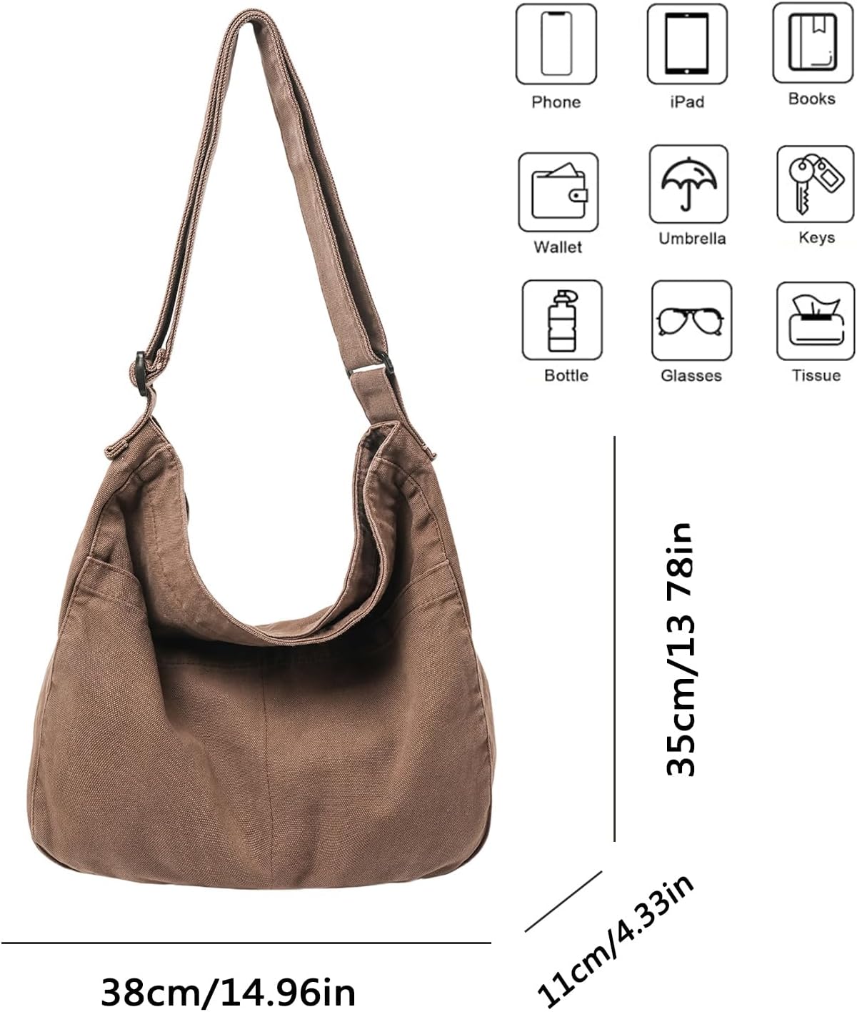 Canvas Messenger Bags for Women Crossbody Bag for School Hobo Men Cute Large Shoulder Lightweight Tote - Image 5