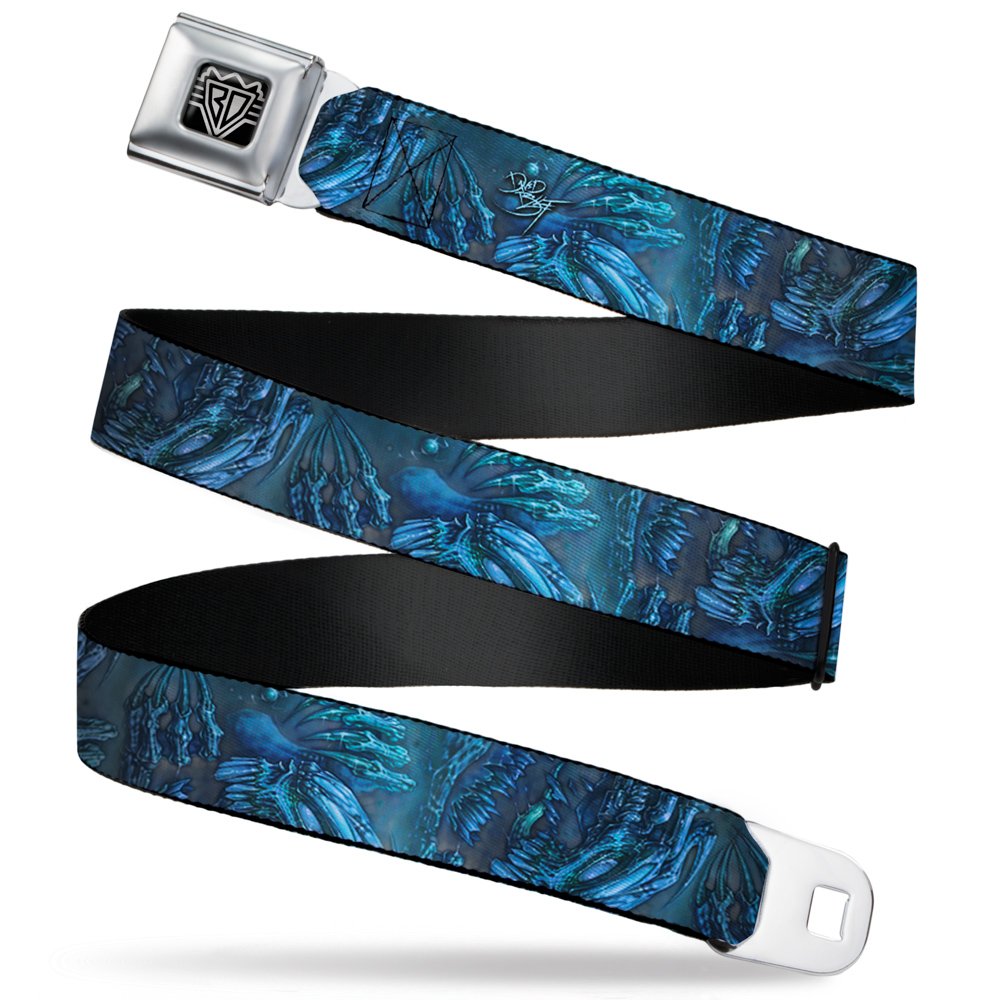 Cinturón de seguridad de 1 pulgada Buckle-Down largo ajustable resistente color azul 8