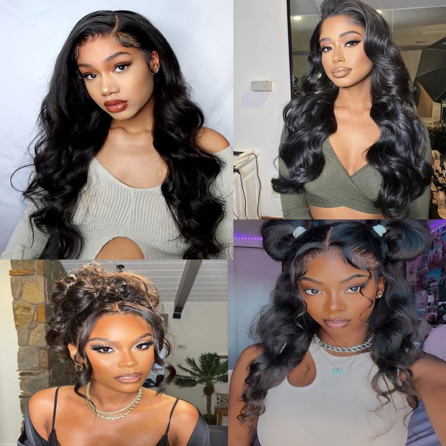 Pre Plucked 360 Virgin Hair 12-14 inches Amazon.com : 360 Lace Front Human Hair Wigs For Black Women  main image 3