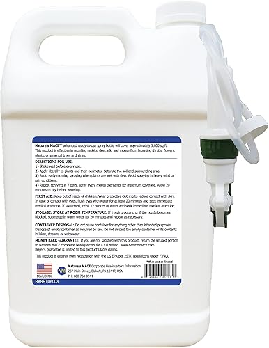 Miniatura 2 de Nature's Mace Conejo MACE, disuasorio de conejo para patio, repelente de conejos al aire libre, aroma a menta, aerosol de conejo, jardín, césped,