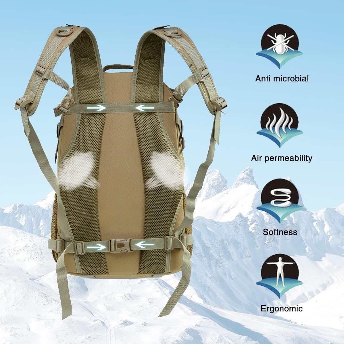 Lekki Plecak Turystyczny, Outdoor 27l Army Assult Wodoodporny Plecak Turystyczny, Pakiet 3-dniowy Torba Ewakuacyjna, Do Szkoły, Pieszych Wędrówek, Trekkingu, Polowań, Innych, Powietrzu(B black)