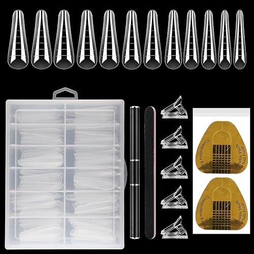 LIONVISON Poly Gel Nail Forms: 120Pcs Coffin Shape Nail Forms