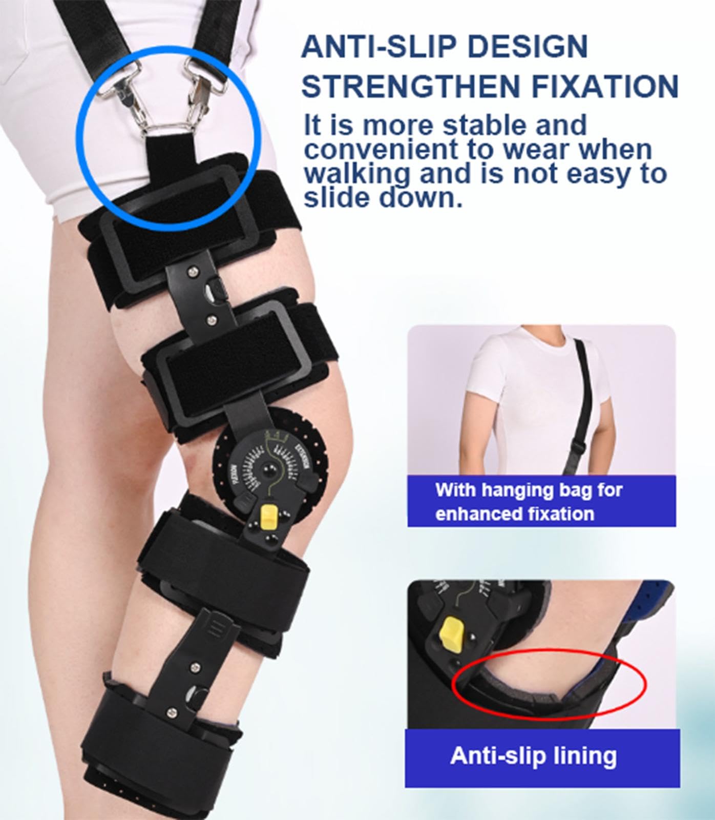Rodilleras ROM con Bisagras, Articulación de La Rodilla Artritis Posoperatoria Protector de Lesiones Del Ligamento Soporte de Rodilla Ortesis Inmovilizador Estabilizador Tanto