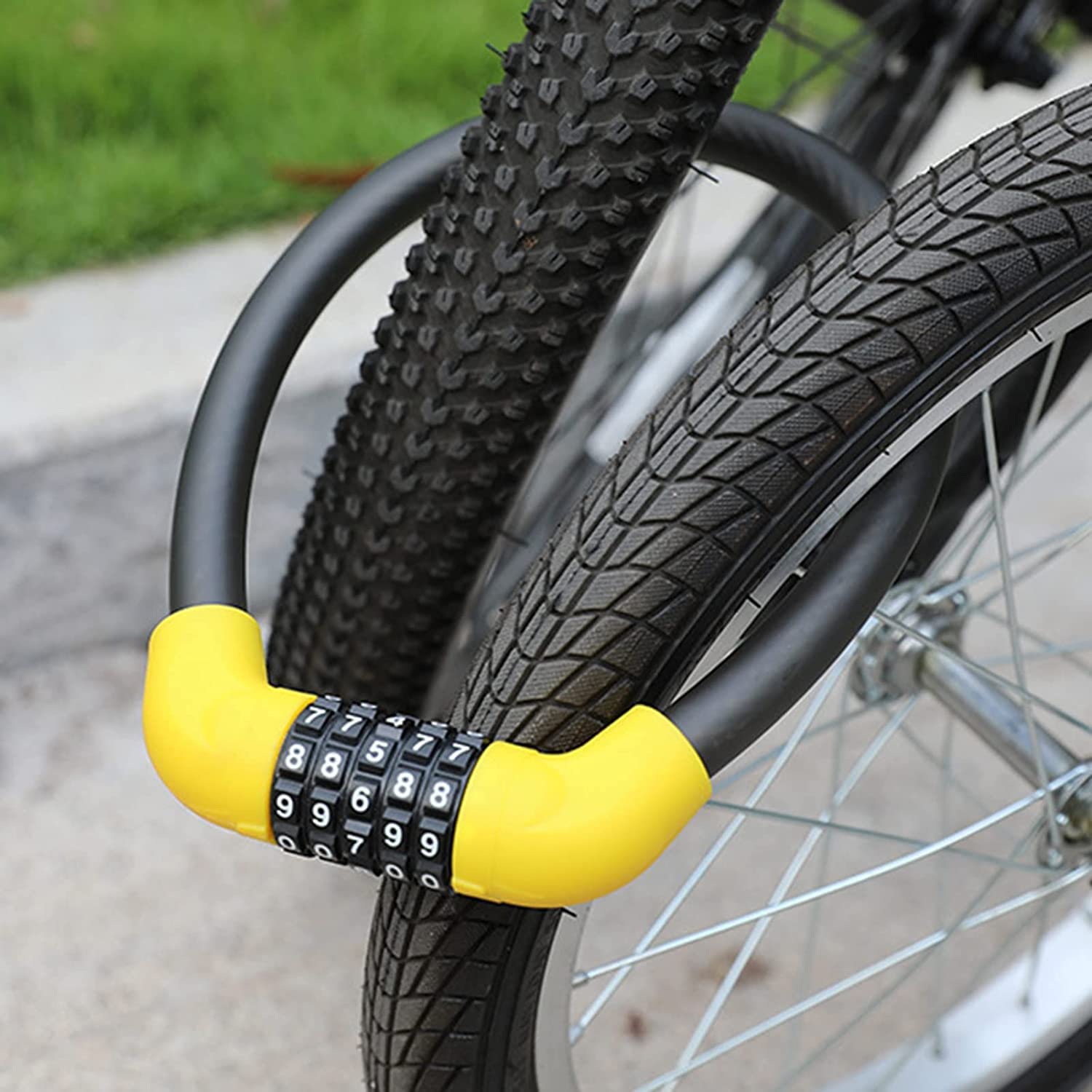Candado de Anillo para Bicicleta, candado antirrobo con combinación de 5 códigos numéricos para Bicicletas, Motocicletas, Puertas, portones, cercas y Parrillas.