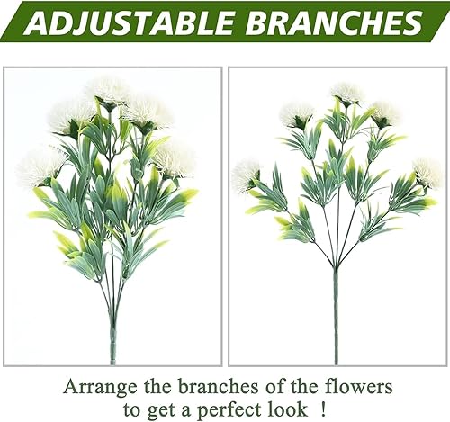 Miniatura 5 de 6 piezas de plantas artificiales artificiales, flores de plástico sintético, arbustos, plantas artificiales, resistentes a los rayos UV, para